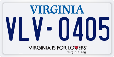 VA license plate VLV0405