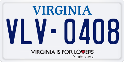 VA license plate VLV0408