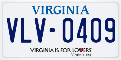 VA license plate VLV0409