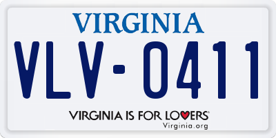 VA license plate VLV0411