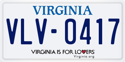 VA license plate VLV0417