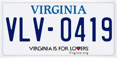 VA license plate VLV0419