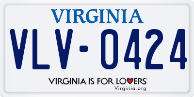 VA license plate VLV0424