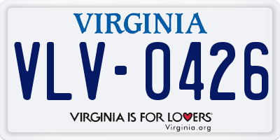 VA license plate VLV0426