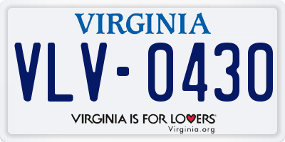 VA license plate VLV0430