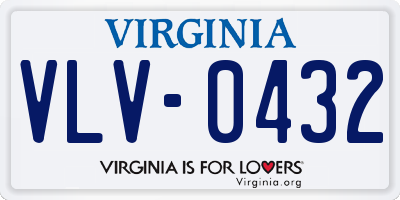 VA license plate VLV0432