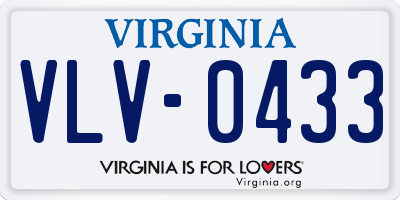 VA license plate VLV0433
