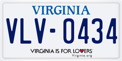 VA license plate VLV0434