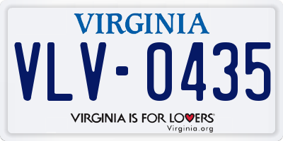 VA license plate VLV0435