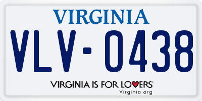VA license plate VLV0438