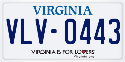 VA license plate VLV0443