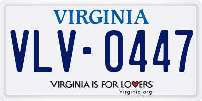 VA license plate VLV0447