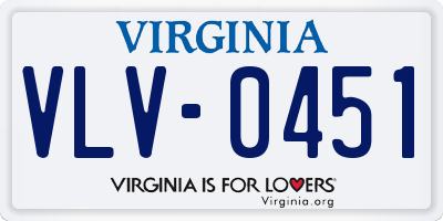 VA license plate VLV0451