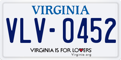 VA license plate VLV0452