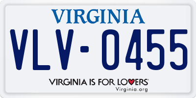 VA license plate VLV0455