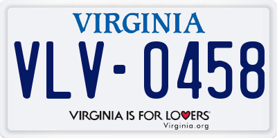 VA license plate VLV0458