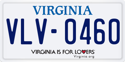 VA license plate VLV0460