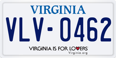 VA license plate VLV0462