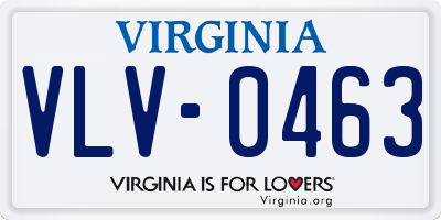 VA license plate VLV0463