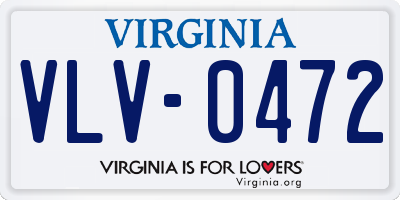 VA license plate VLV0472