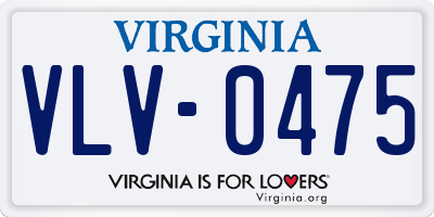 VA license plate VLV0475