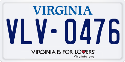 VA license plate VLV0476