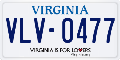 VA license plate VLV0477