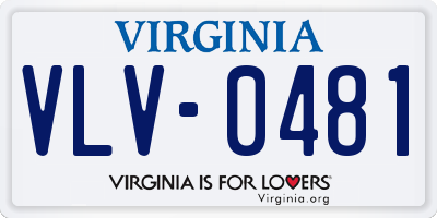 VA license plate VLV0481