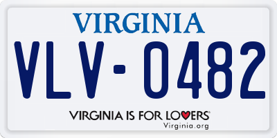 VA license plate VLV0482