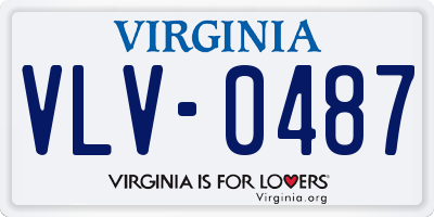 VA license plate VLV0487