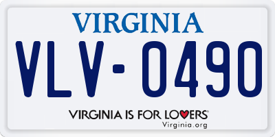 VA license plate VLV0490