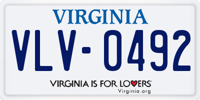 VA license plate VLV0492