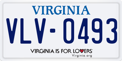 VA license plate VLV0493