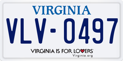 VA license plate VLV0497