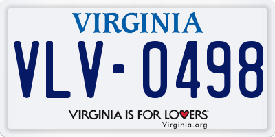 VA license plate VLV0498