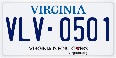 VA license plate VLV0501