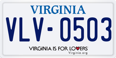 VA license plate VLV0503