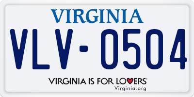 VA license plate VLV0504