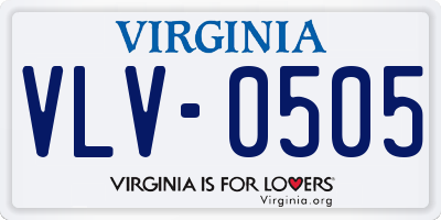 VA license plate VLV0505