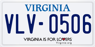 VA license plate VLV0506