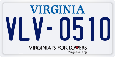 VA license plate VLV0510