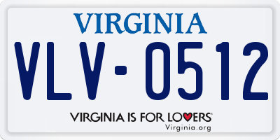 VA license plate VLV0512
