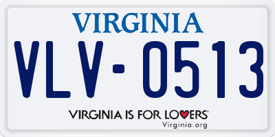 VA license plate VLV0513