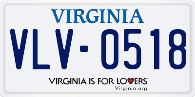 VA license plate VLV0518