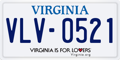 VA license plate VLV0521