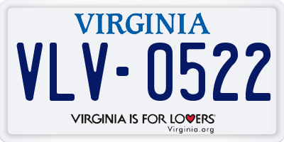 VA license plate VLV0522