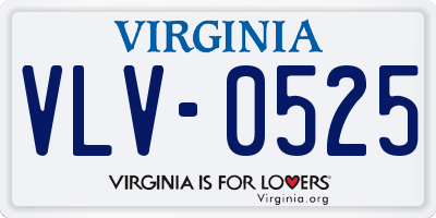 VA license plate VLV0525