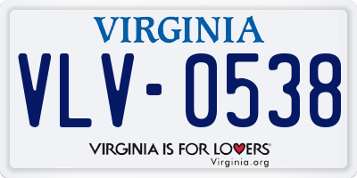 VA license plate VLV0538