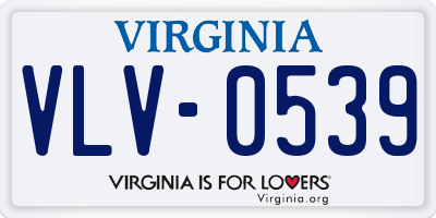 VA license plate VLV0539