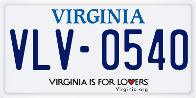 VA license plate VLV0540